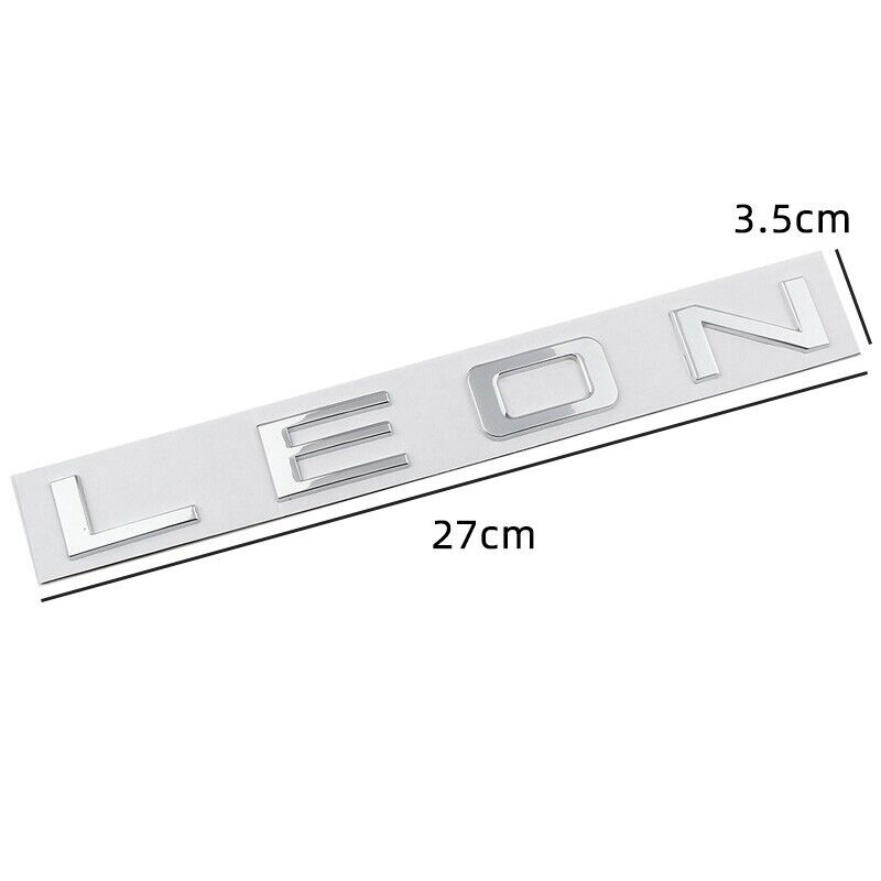 3D Chrome Silver LEON L E O N Rear Badge Letters FITS Seat Leon Cupra