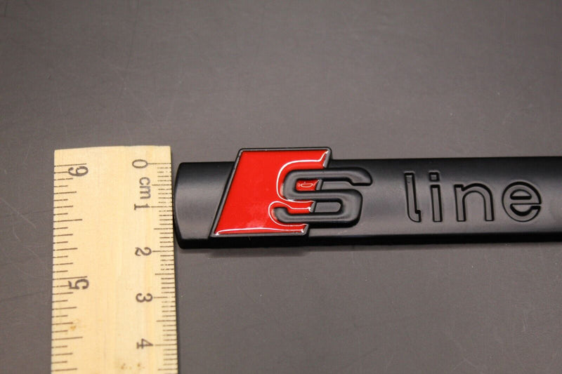 Matte Black Red S LINE Front Grille Badge FOR Audi