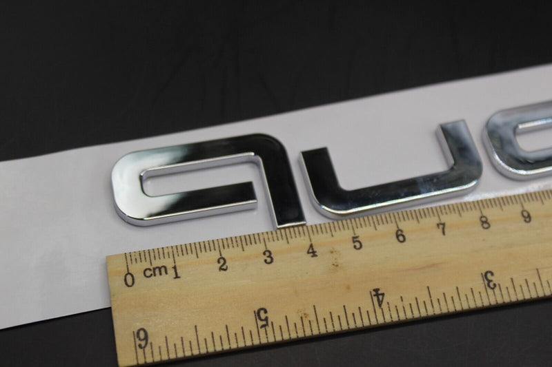 Chrome Silver quattro Front Bumper Grille Badge For Audi