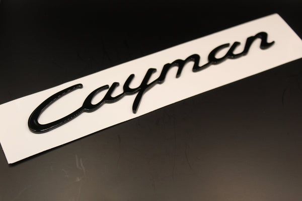 Gloss Black Cayman Badge For Porsche