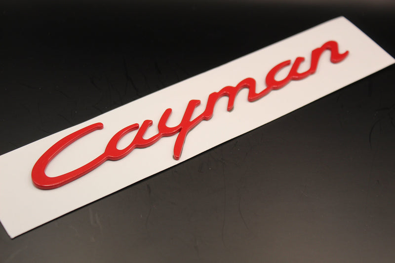 Red Cayman Badge For Porsche