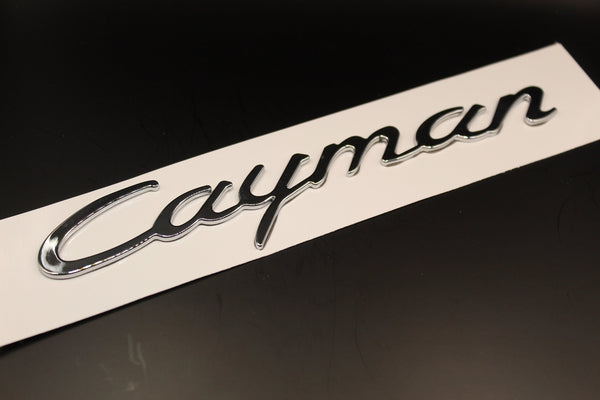 Chrome Silver Cayman Badge For Porsche