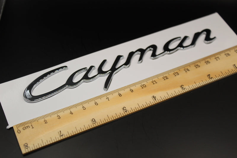 Chrome Silver Cayman Badge For Porsche