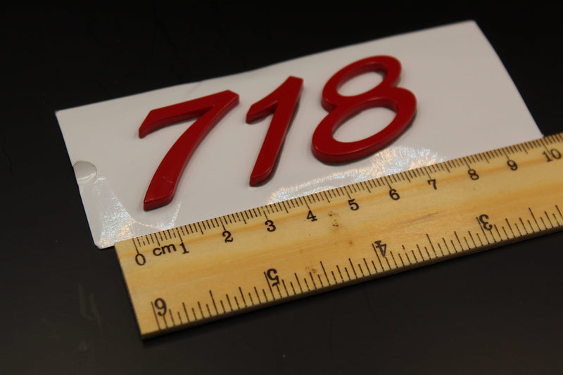 Red 718 Number Badge For Porsche