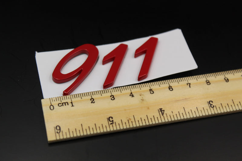 Red 911 Number Badge For Porsche