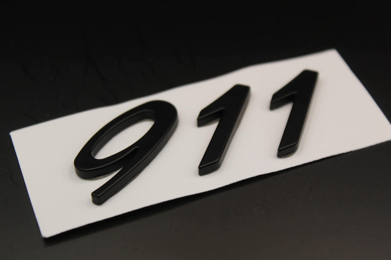 Matte Black 911 Number Badge For Porsche