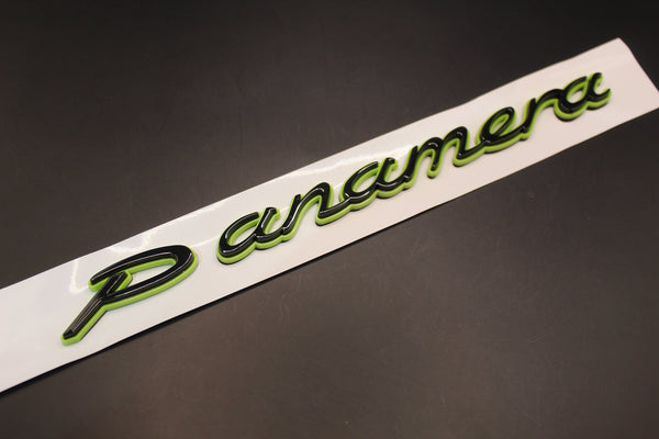 Gloss Black Lime Green Hybrid/Electric Panamera Badge For Porsche