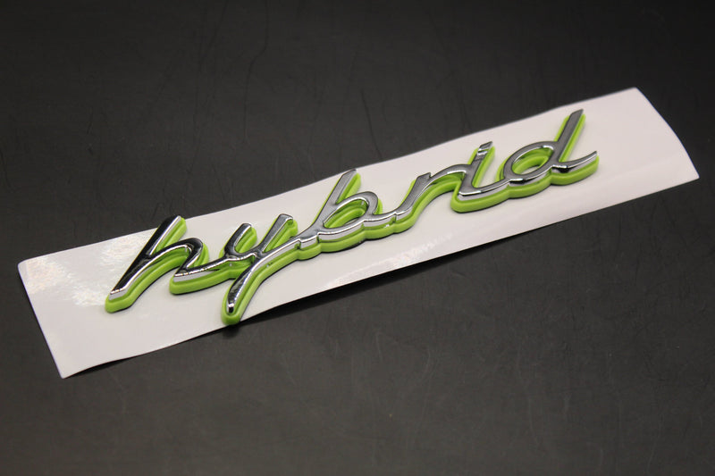 Chrome Silver Lime Green hybrid Badge For Porsche