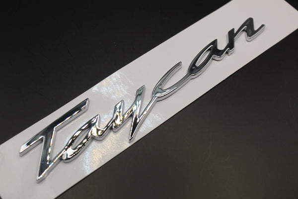 Chrome Silver Taycan Badge For Porsche