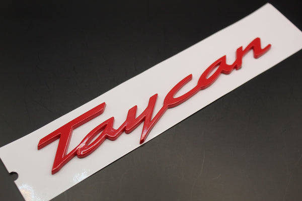 Red Taycan Badge For Porsche