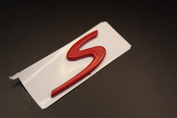 Red S Letter Badge For Porsche