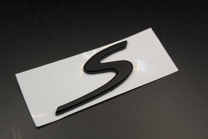 Matte Black S Letter Badge For Porsche