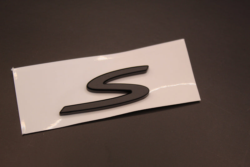 New Style Matte Black S Letter Badge For Porsche