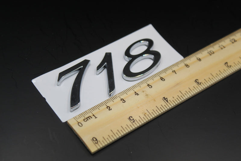 Numberaday 718 Chrome Silver 718 Number Badge For Porsche