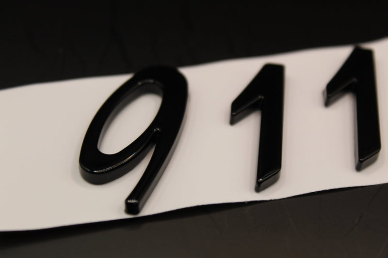 Gloss Black 911 Number Badge For Porsche