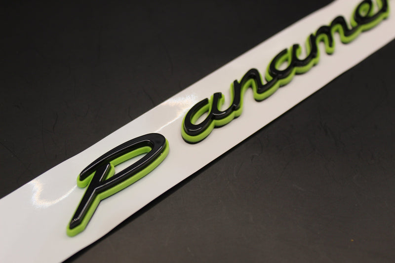 Gloss Black Lime Green Hybrid/Electric Panamera Badge For Porsche