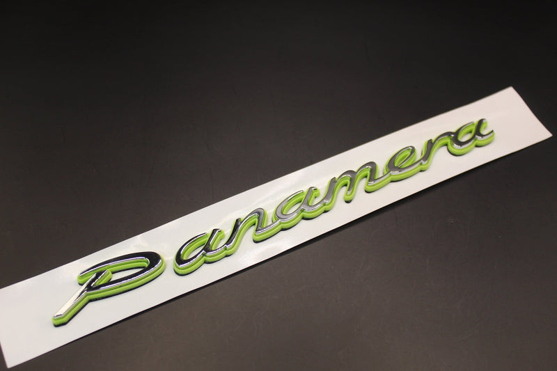 Chrome Silver Lime Green Hybrid/Electric Panamera Badge For Porsche