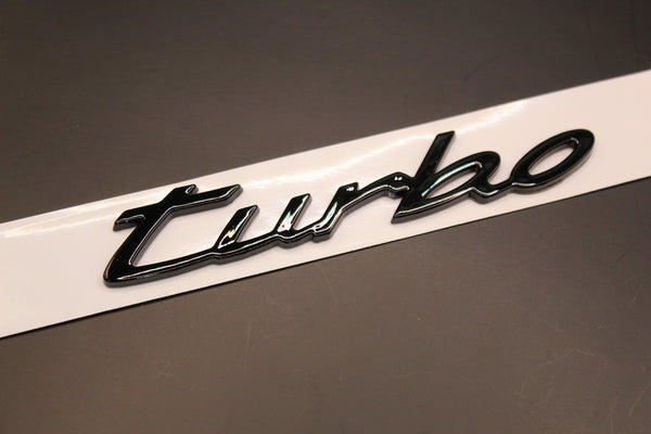 New Style Gloss Black turbo Badge For Porsche