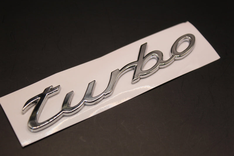 Chrome Silver turbo Badge For Porsche